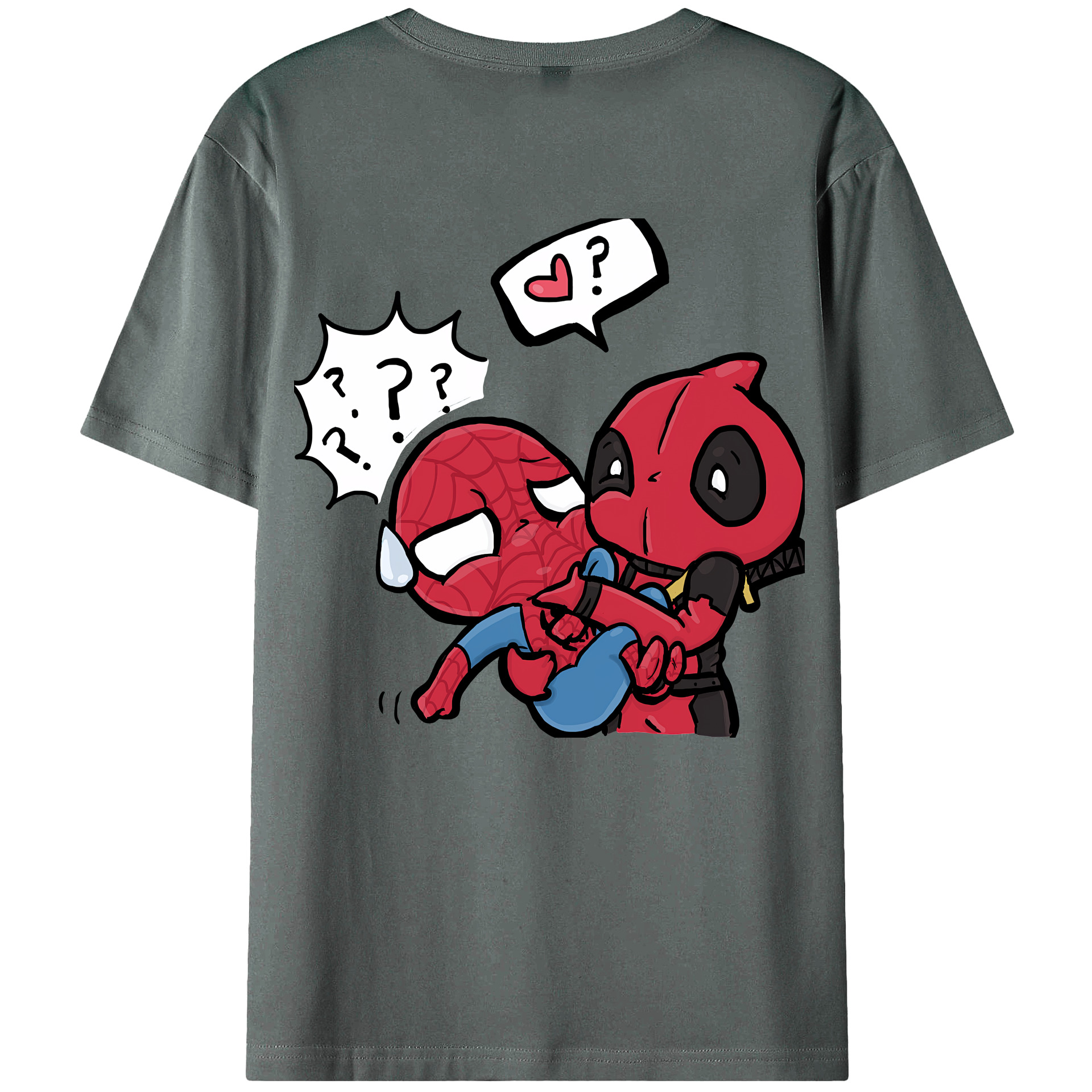 （画像用） Deadpool デッドプール 綿100％ メンズ半袖Tシャツ（バックプリント） 通気性